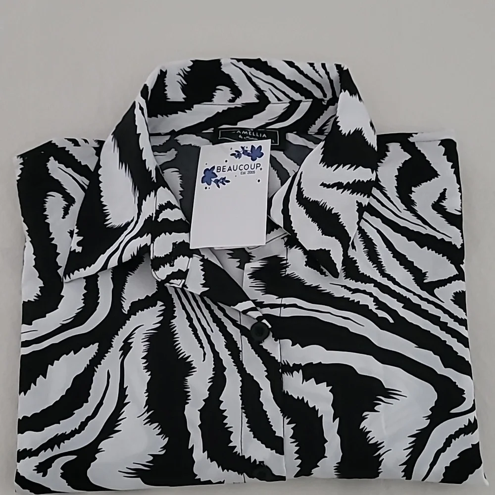 💫Black & WhiteTop Tunic Camellia By Affection Christina Zebra Print💫 - Picture 15 of 16